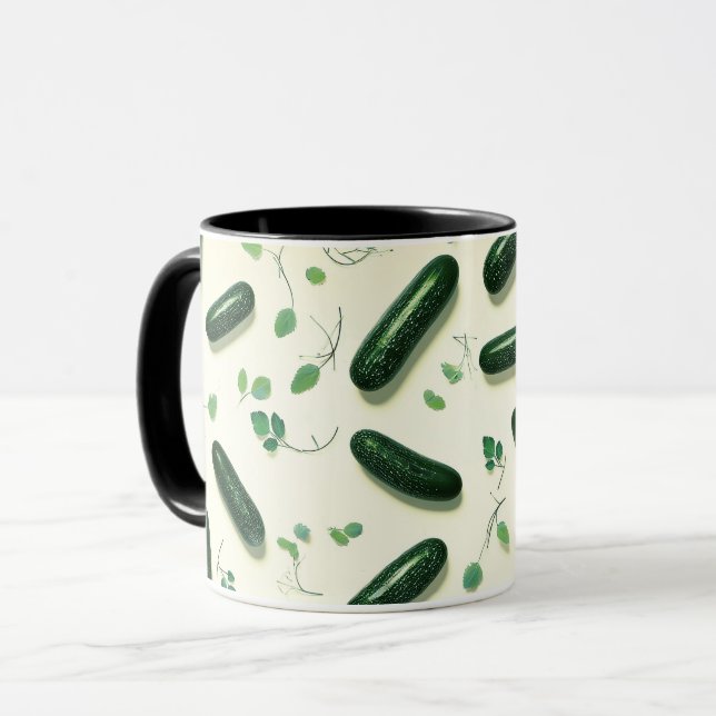Vegetarian Cool Green Fresh Cucumber Mug (Front Left)