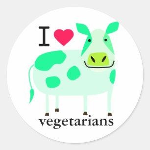 Vegetarian Cow Stickers