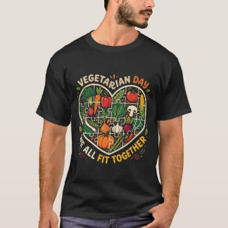 Vegetarian Day Veggie Club Eat More Plants Retro V T-Shirt