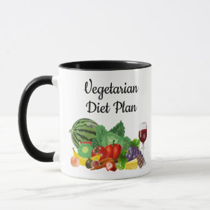 Vegetarian Diet Plan Colour Illustration Mug