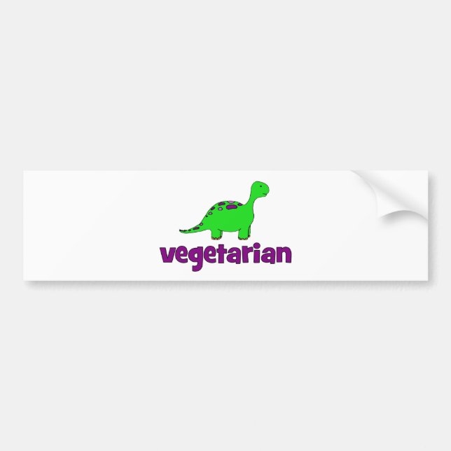 Vegetarian - Dinosaur Design Bumper Sticker (Front)