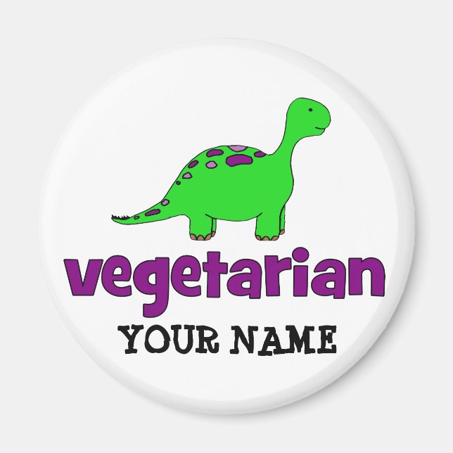 Vegetarian - Dinosaur Design Magnet (Front)