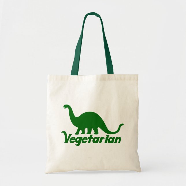 Vegetarian Dinosaur Tote Bag (Front)