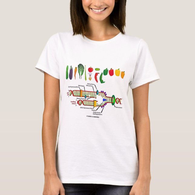 Vegetarian DNA (Vegetarian Attitude Humour) T-Shirt (Front)