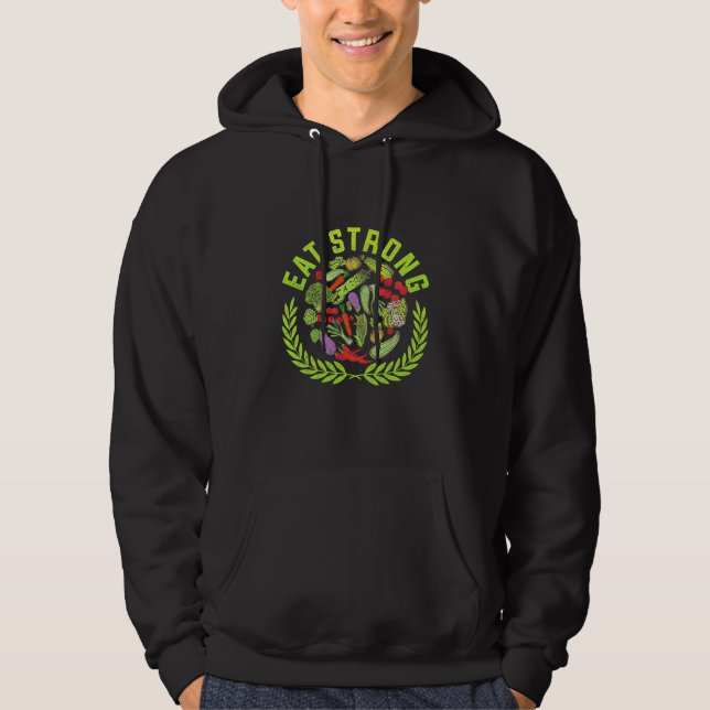 Vegetarian Eat Strong Hoodie (Front)