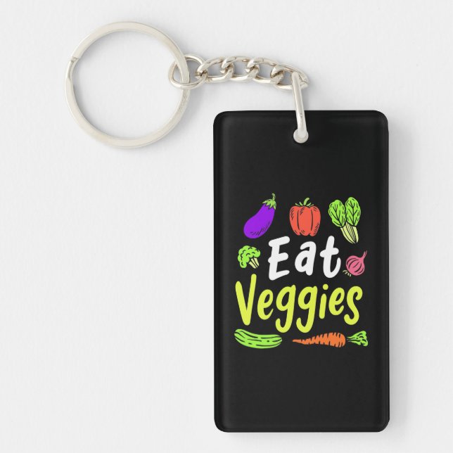 Vegetarian Eat Veggies Key Ring (Front)