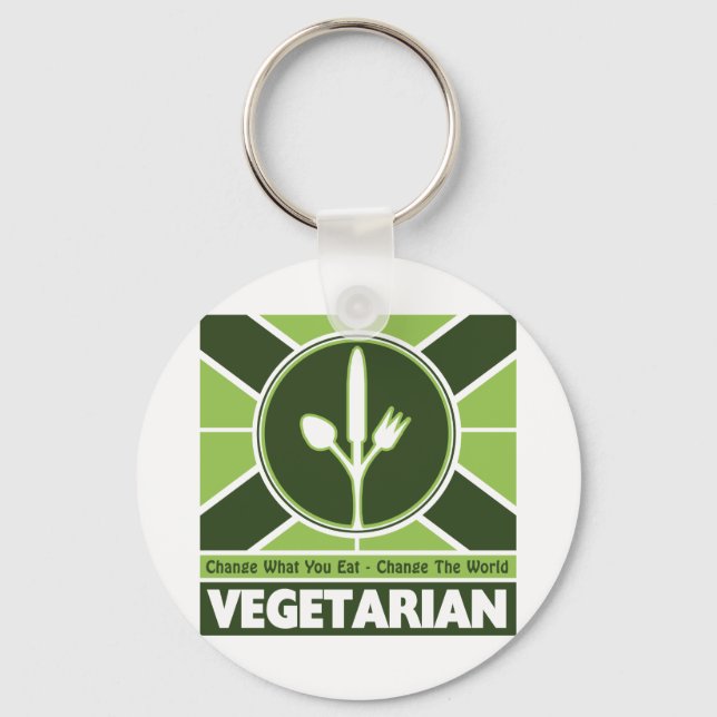 Vegetarian Flag Key Ring (Front)