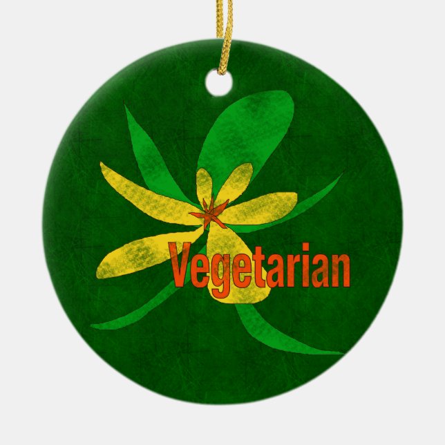 Vegetarian Flower Ceramic Tree Decoration (Front)