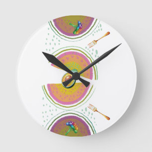vegetarian food avocado round clock