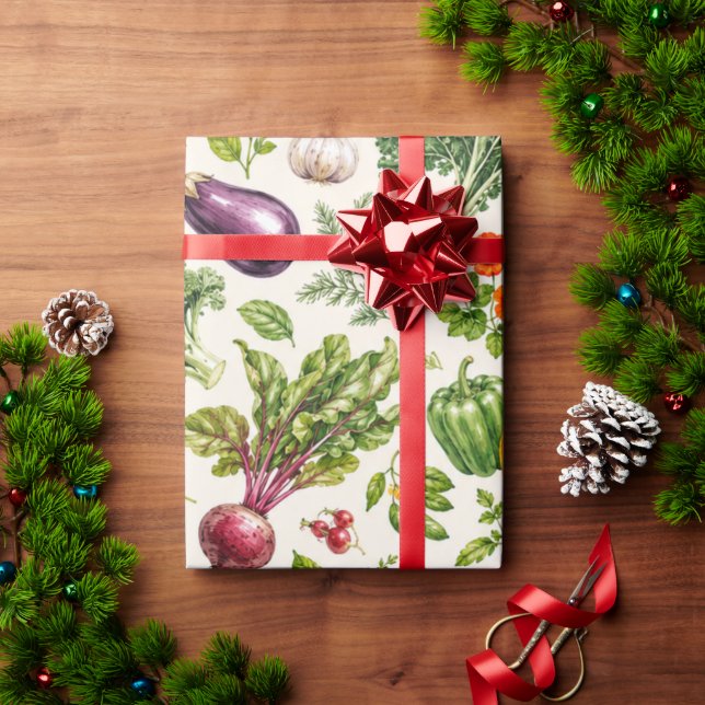 Vegetarian Garden Produce Wrapping Paper (Holiday Gift)