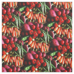 Vegetarian Garden Vegetables Picture Fabric