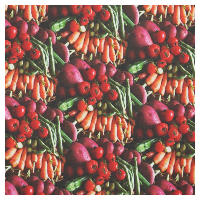 Vegetarian Garden Vegetables Picture Fabric (Swatch)