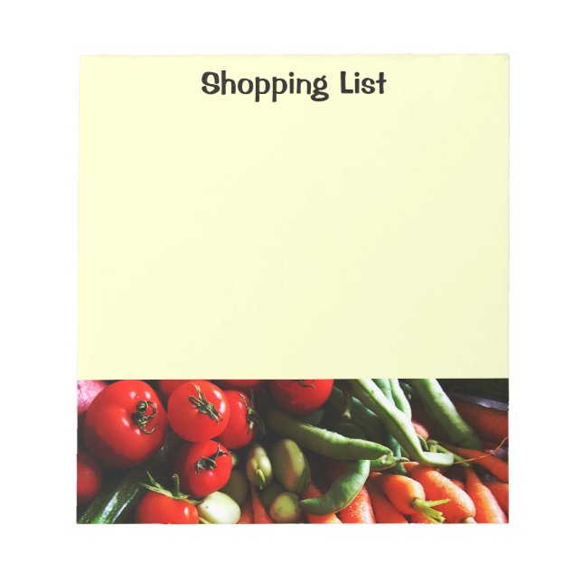 Vegetarian Garden Vegetables Picture Notepad (Front)