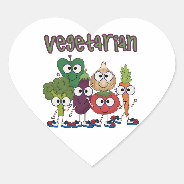 Vegetarian Heart Sticker (Front)