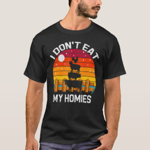 Vegetarian I Don't Eat My Homies, Funny Vegan Retr T-Shirt