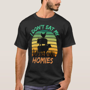 Vegetarian I Don't Eat My Homies  Vegan Retro T-Shirt