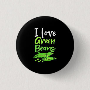 Vegetarian I Love Green Beans 3 Cm Round Badge