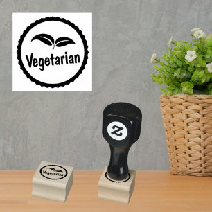 Vegetarian Identification for Food Vendors Rubber Stamp