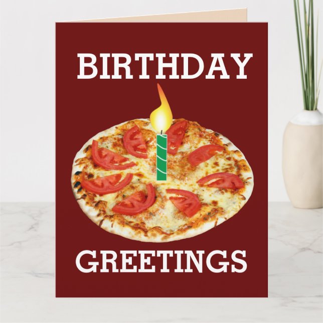VEGETARIAN ITALIAN PIZZA BIRTHDAY CARDS (Front)