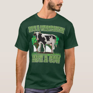 Vegetarian joke cow animal lover nature vegan heal T-Shirt
