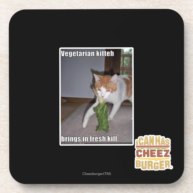 Vegetarian Kitteh Coaster (Front)