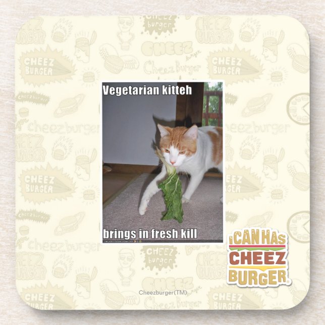 Vegetarian Kitteh Coaster (Front)