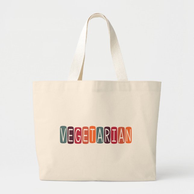 Vegetarian Large Tote Bag (Front)