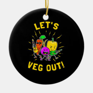 Vegetarian Let Vegan Out Ceramic Tree Decoration