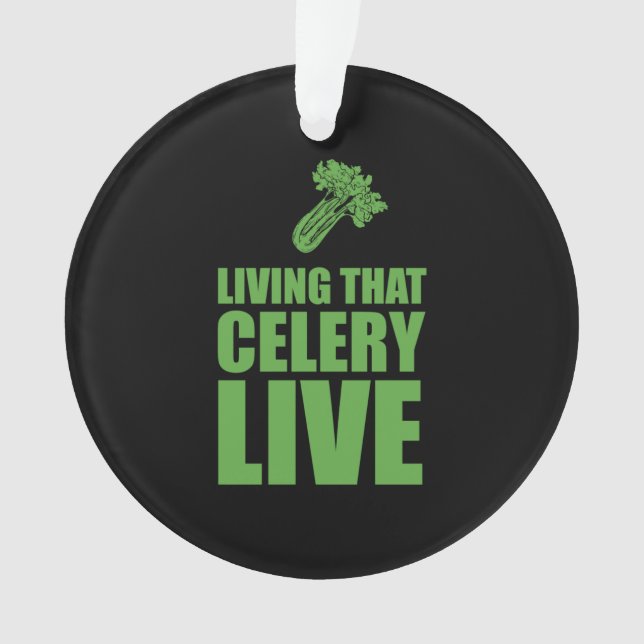 Vegetarian Living That Celery Live Ornament (Front)