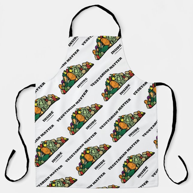 Vegetarian Matter Inside Pile Of Vegetables Apron (Front)