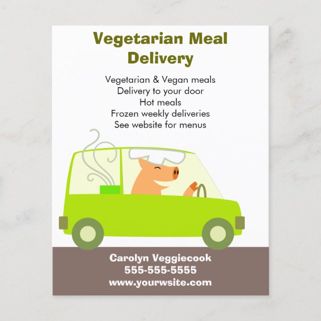 Vegetarian Meal Delivery Service Flyer (Front)