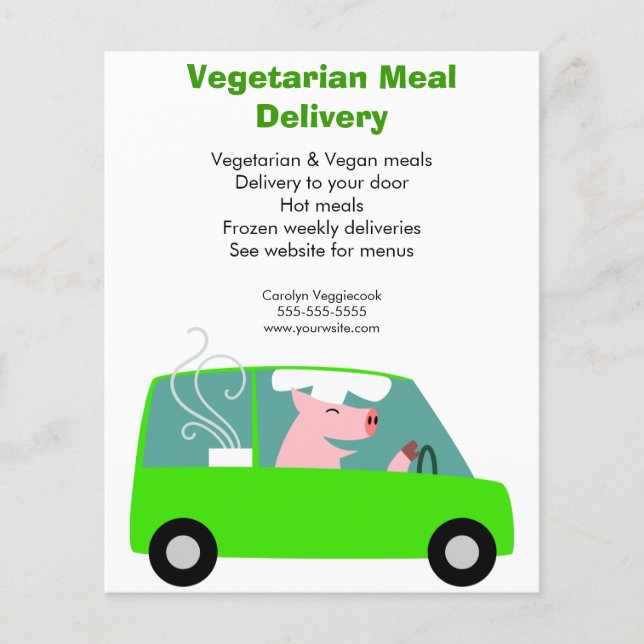 Vegetarian Meal Delivery Service Flyer (Front)