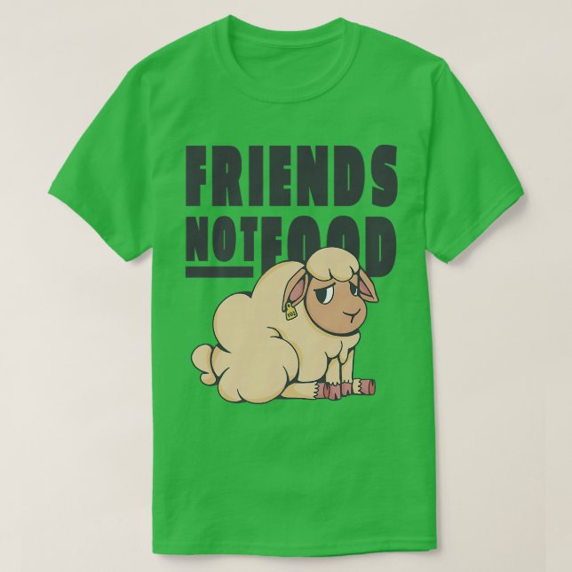 Vegetarian Not Food Vegans Friends Sad Sheep T-Shirt (Design Front)