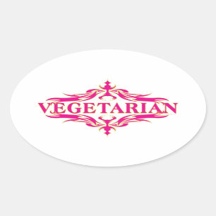 Vegetarian Oval Sticker