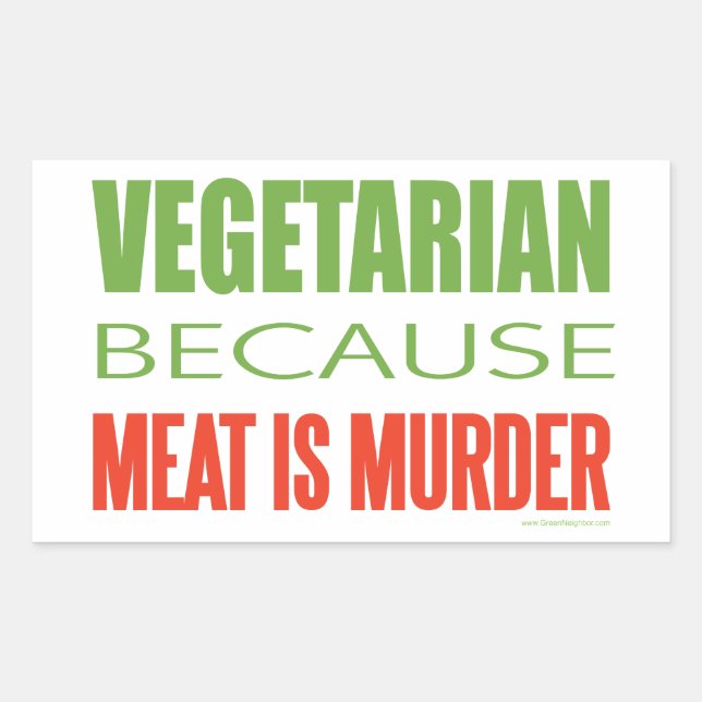 Vegetarian Rectangular Sticker (Front)
