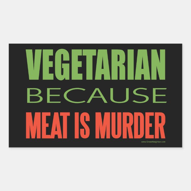 Vegetarian Rectangular Sticker (Front)