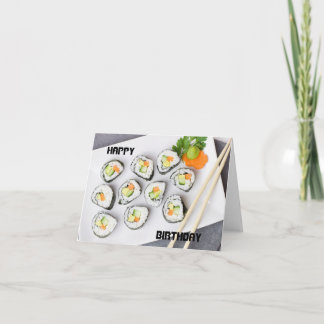 Vegetarian Sushi Happy Birthday Card