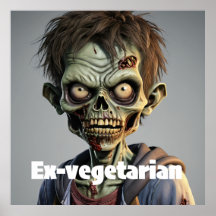 Vegetarian Turned Teen Zombie Print Novelty