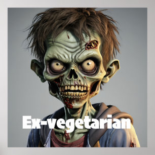 Vegetarian Turned Teen Zombie Print Novelty