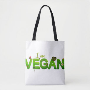 Vegetarian Vegan Love Save Animals Veg Eat Tote Bag