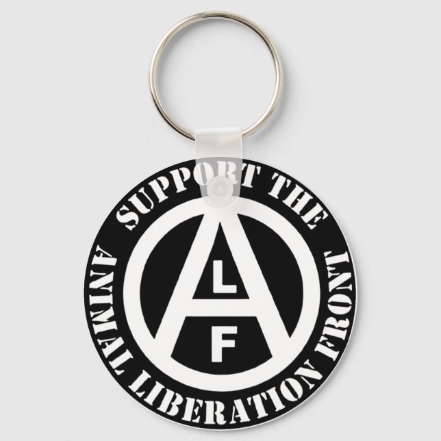 Vegetarian Vegan Support Animal Liberation Front Key Ring (Front)