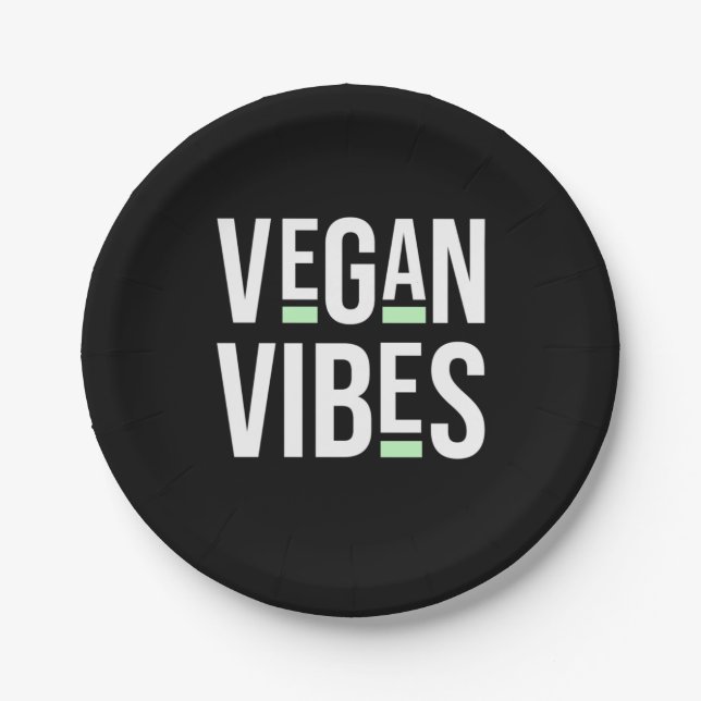 Vegetarian Vegan Vibes Paper Plate (Front)