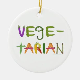 Vegetarian Vegetables Veggie Lovers Ceramic Tree Decoration