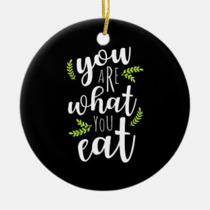 Vegetarian You Are What You Eat Ceramic Tree Decoration