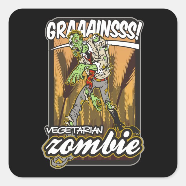 Vegetarian Zombie Square Sticker (Front)