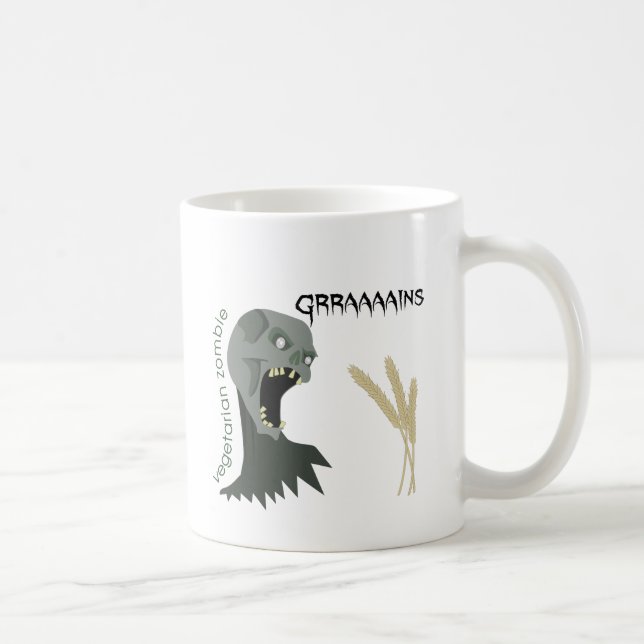 Vegetarian Zombie wants Graaaains! Coffee Mug (Right)