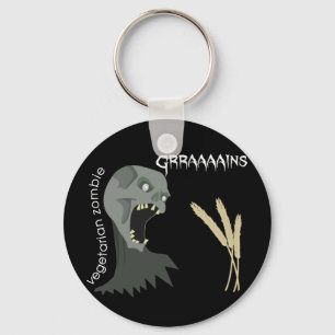 Vegetarian Zombie wants Graaaains! Key Ring