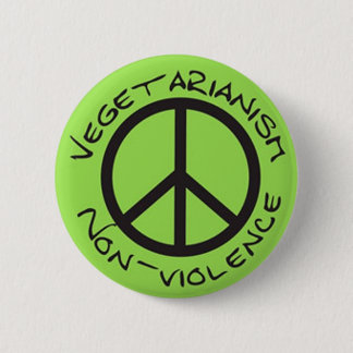 vegetarianism non-violence 6 cm round badge