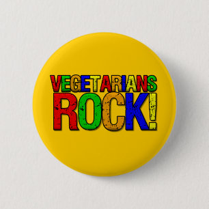 Vegetarians ROCK 6 Cm Round Badge