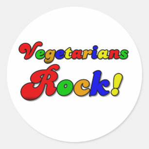 Vegetarians Rock Classic Round Sticker
